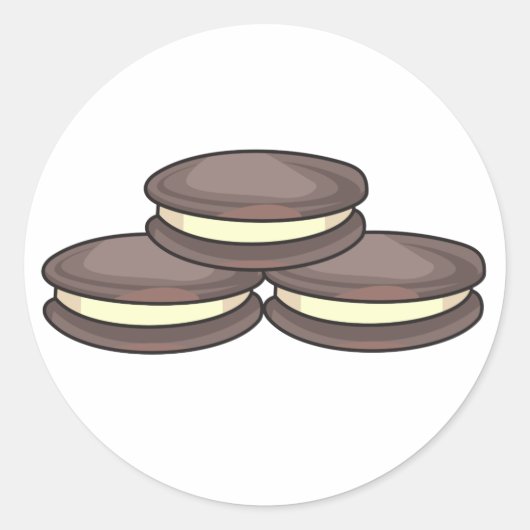 Sandwich Cookies Runder Aufkleber (Vorderseite)