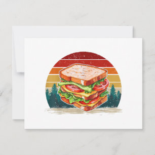 Sandwich Food Vintag Style gestörter Retro Sandw Feiertagskarte