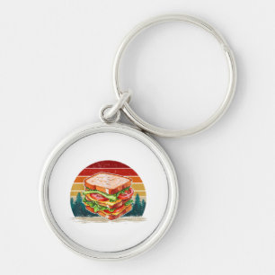 Sandwich Food Vintag Style gestörter Retro Sandw Schlüsselanhänger