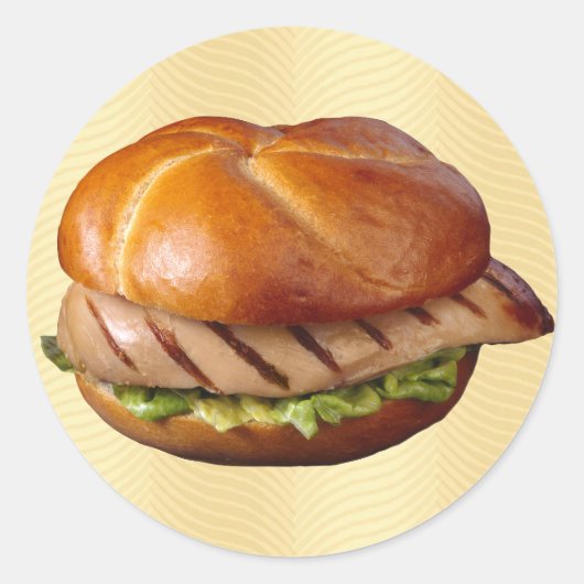 Sandwich, gegrillt runder aufkleber (Vorderseite)