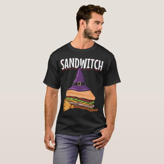 Sandwich Halloween Pun Witch T-Shirt (Vorne ganz)