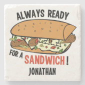 Sandwich individuelle Name Stone Untersetzer (Vorderseite)