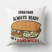 Sandwich-individueller Name Throwkissen Kissen (Rückseite)