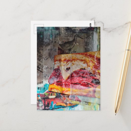 sandwich junk journal Mixed Media Collage Postkarte (Vorderseite/Rückseite Beispiel)