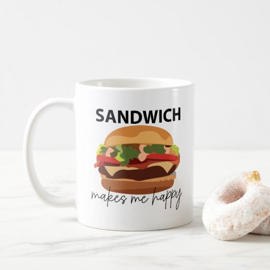 Sandwich macht mich glücklich kaffeetasse (Mit Donut)