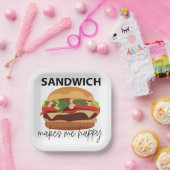 Sandwich macht mich glücklich Party Pappteller (Party)