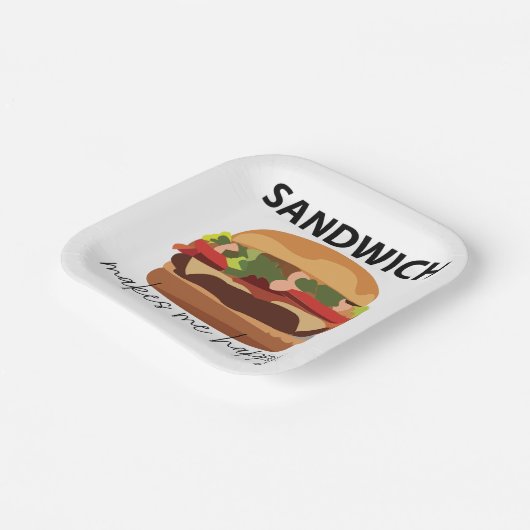 Sandwich macht mich glücklich Party Pappteller (Gewinkelt)