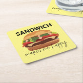 Sandwich macht mich glücklich rechteckiger pappuntersetzer (angewinkelt)