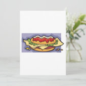 Sandwich mit Salat Käse und Soße Einladung (Stehend Vorderseite)