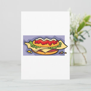 Sandwich mit Salat Käse und Soße Einladung