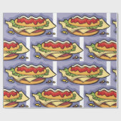 Sandwich mit Salat Käse und Soße Geschenkpapier (Flach)