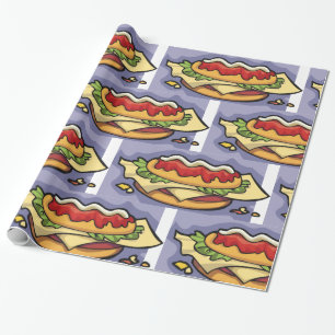 Sandwich mit Salat Käse und Soße Geschenkpapier
