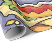 Sandwich mit Salat Käse und Soße Geschenkpapier (Rolleneckpunkt)