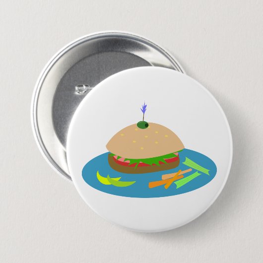 Sandwich mit Veggie Sides Fun Food Button (Vorne & Hinten)