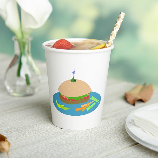 Sandwich mit Veggie Sides Fun Food Pappbecher