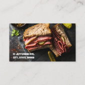Sandwich Pastrami mit Hecht Visitenkarte (Rückseite)