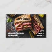 Sandwich Pastrami mit Hecht Visitenkarte (Vorderseite)