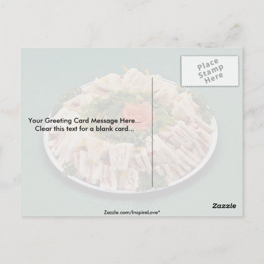 Sandwich-Platte Postkarte (Rückseite)