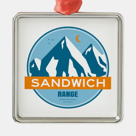 Sandwich Range New Hampshire Stars Moon Ornament Aus Metall (Vorne)