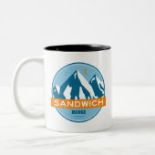 Sandwich Range New Hampshire Stars Moon Zweifarbige Tasse (Links)