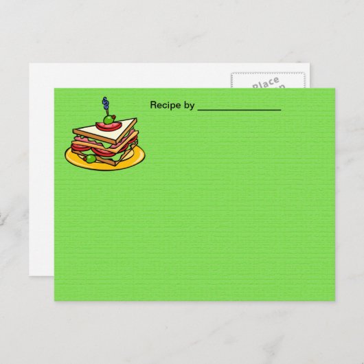 Sandwich Recipe Blank Card Postkarte (Vorne/Hinten)