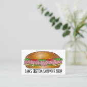 Sandwich Sandwiches Ham Cheese Hoagie Food Deli Visitenkarte (Stehend Vorderseite)