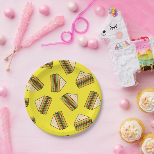 Sandwich Seamless Pattern | Sandwich Puns| Sandwic Pappteller (Party)