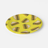 Sandwich Seamless Pattern | Sandwich Puns| Sandwic Pappteller (Schrägansicht)