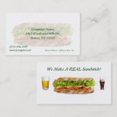 Sandwich Shop Business Card Visitenkarte (Vorne/Hinten)