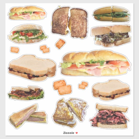 Sandwich Stickers Aufkleber (Blatt)