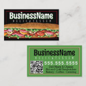 Sandwich Sub Shop Deli Hoagie Catering Visitenkarte (Vorne/Hinten)