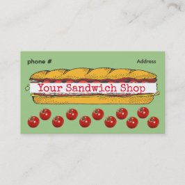 Sandwich Sub Shop Loyalty Punch Business Cards Treuekarte