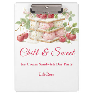 Sandwich-Tag Wasserfarbe Eiscreme Klemmbrett