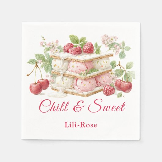 Sandwich-Tag Wasserfarbe Eiscreme Serviette (Vorderseite)