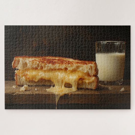 Sandwich und Milch vom Grill Puzzle (Horizontal)