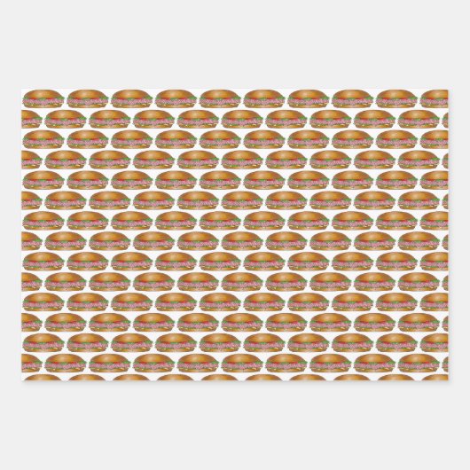 Sandwiches Ham und Cheese Philly Steak Sub Hoagie Geschenkpapier Set (Vorderseite)