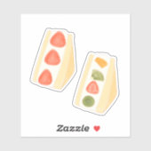 Sandwiches mit Obst und Creme Aufkleber (Blatt)
