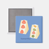 Sandwiches mit Obst und Creme Magnet (Vorderseite/Rückseite)