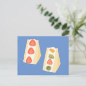 Sandwiches mit Obst und Creme Postkarte (Stehend Vorderseite)