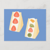 Sandwiches mit Obst und Creme Postkarte (Vorderseite)