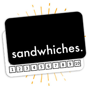 Sandwiches. Treue-Lochkarte Treuekarte