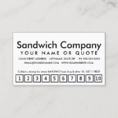 Sandwiches. Treuekarte (Rückseite)