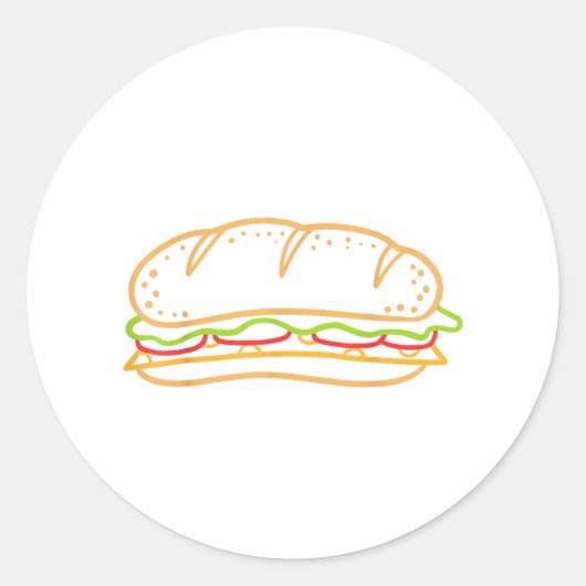 Sandwichfutter Runder Aufkleber (Vorderseite)