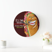 Sandwichgeschäft. Sub.Deli.Personalized 2 Große Wanduhr (Zuhause)