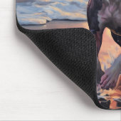 Sandy American Staffordshire Dog on Beach Sunset Mousepad (Ecke)