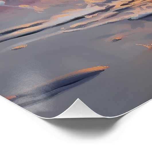 Sandy American Staffordshire Dog on Beach Sunset Poster (Ecke)