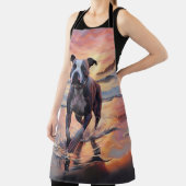 Sandy American Staffordshire Dog on Beach Sunset Schürze (InSitu)