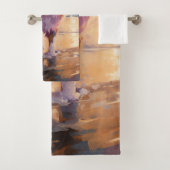 Sandy Australian Shepherd Dog on Beach Sunset Badhandtuch Set (Insitu)