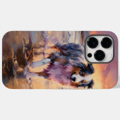 Sandy Australian Shepherd Dog on Beach Sunset Case-Mate iPhone Hülle (Rückseite (Horizontal))