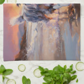 Sandy Australian Shepherd Dog on Beach Sunset Geschirrtuch (Gefaltet)